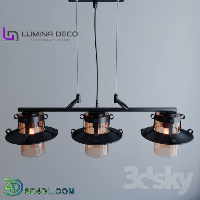 Ceiling light - _OM_ Hanging lamp Lumina Deco Capri W3 black