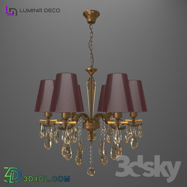 Ceiling light - _OM_ Suspended chandelier Lumina Deco Alessia W6 bronze