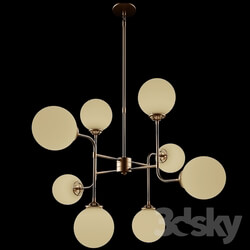 Ceiling light - BISTRO GLOBE MILK GLASS 8-LIGHT CHANDELIER 