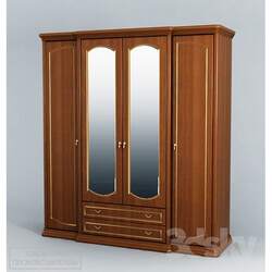 Wardrobe _ Display cabinets - Wardrobe 4-door Luigi with drawers and mirrors 