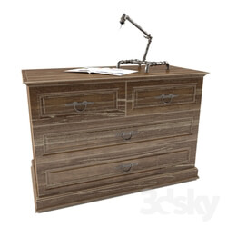 Sideboard _ Chest of drawer - antique Dresser and table lamp 