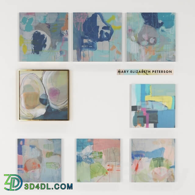 Frame - Set of abstract paintings by Mary Elizabeth Peterson
