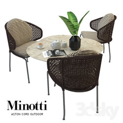 Table _ Chair - Aston cord outdoor and table claydon Minotti LT 