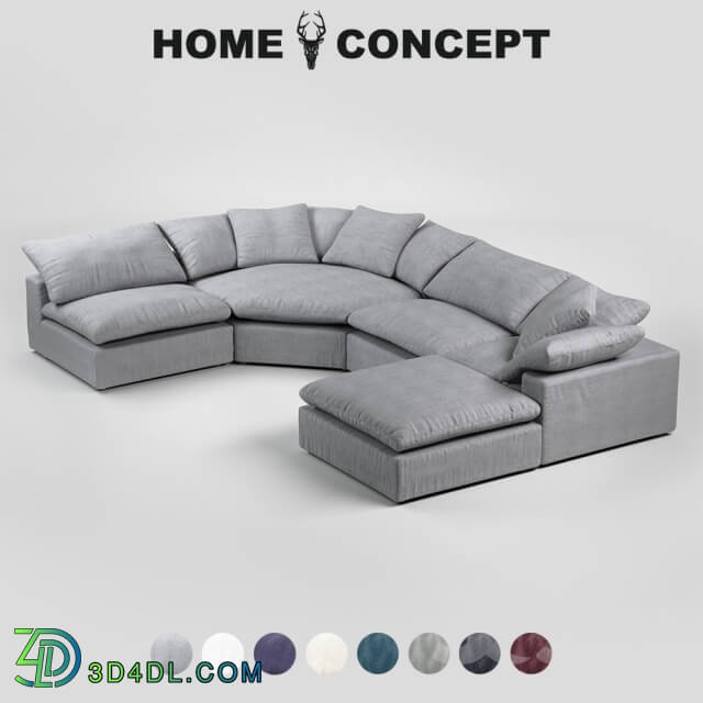 Sofa - OM Medium angle modular sofa Laches_ Luscious Sectional Group Medium