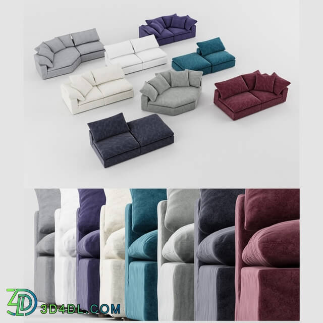 Sofa - OM Medium angle modular sofa Laches_ Luscious Sectional Group Medium