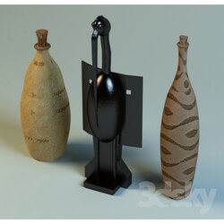 Sculpture - Decor Afrikansa_ sculpture crane _ jugs 