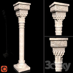 Decorative plaster - A column in the Muslim style 