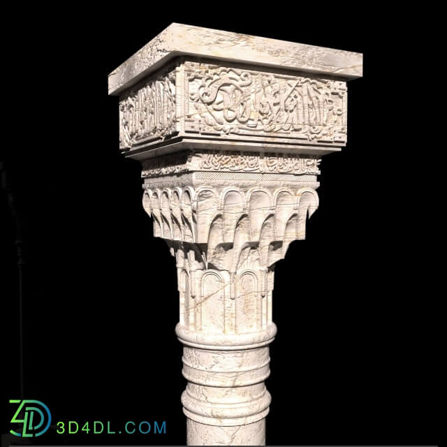 Decorative plaster - A column in the Muslim style