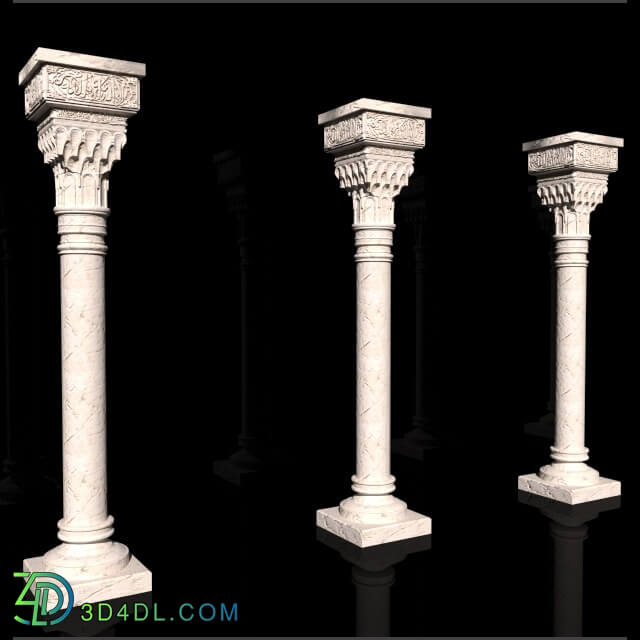 Decorative plaster - A column in the Muslim style