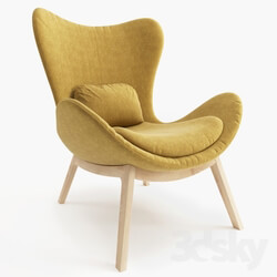 Arm chair - Calligaris LAZY with wooden base 