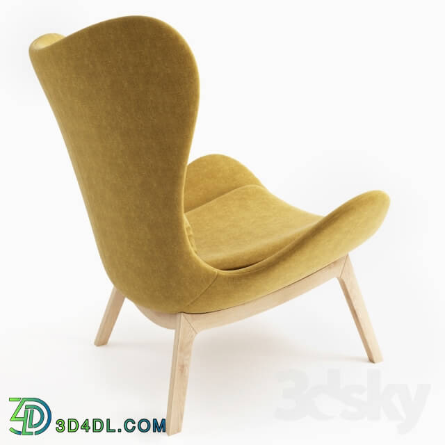 Arm chair - Calligaris LAZY with wooden base