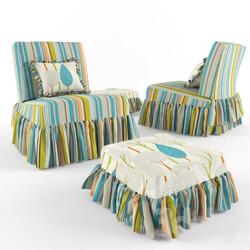 Arm chair - Seat cover and pouf 