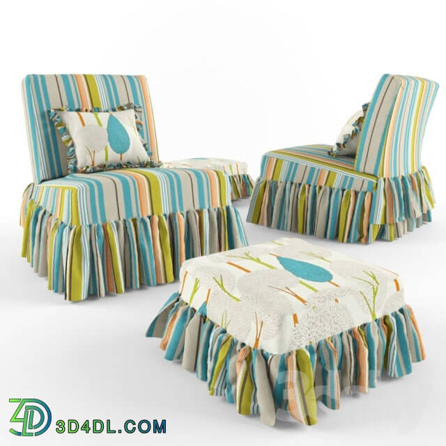 Arm chair - Seat cover and pouf