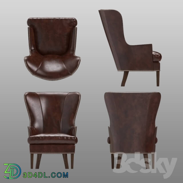 Arm chair - crate_barrel  Dylan Leather Wingback Chair
