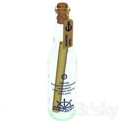 Other kitchen accessories - Bottle with a scroll inside 