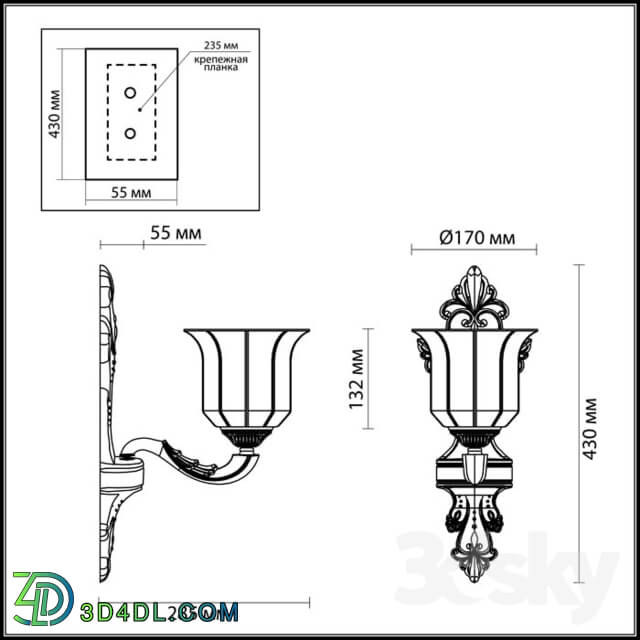 Wall light - Wall bracket ODEON LIGHT 3997 _ 1W MERANO