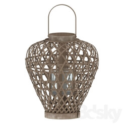 Other decorative objects - Lantern_A _ B Home D42180 Waterfall Coconio Wood Lattice Lantern 