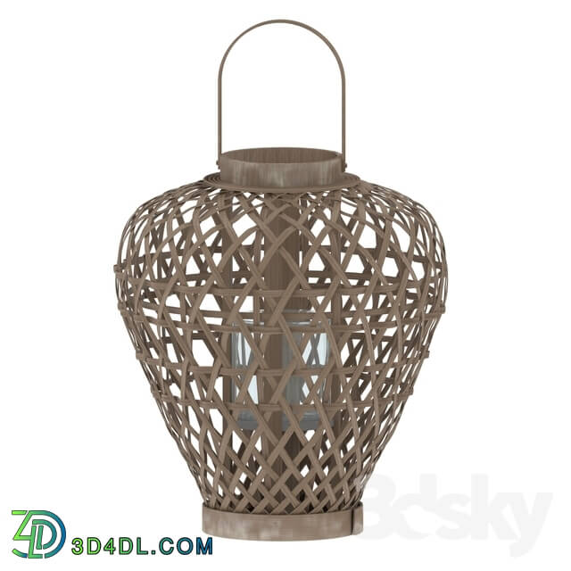 Other decorative objects - Lantern_A _ B Home D42180 Waterfall Coconio Wood Lattice Lantern