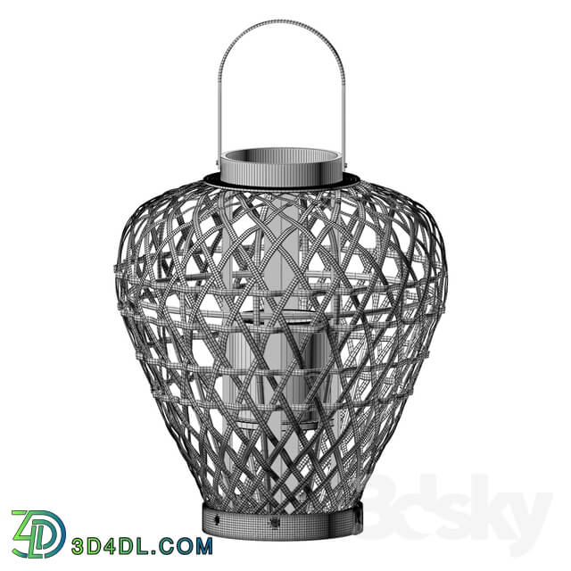 Other decorative objects - Lantern_A _ B Home D42180 Waterfall Coconio Wood Lattice Lantern