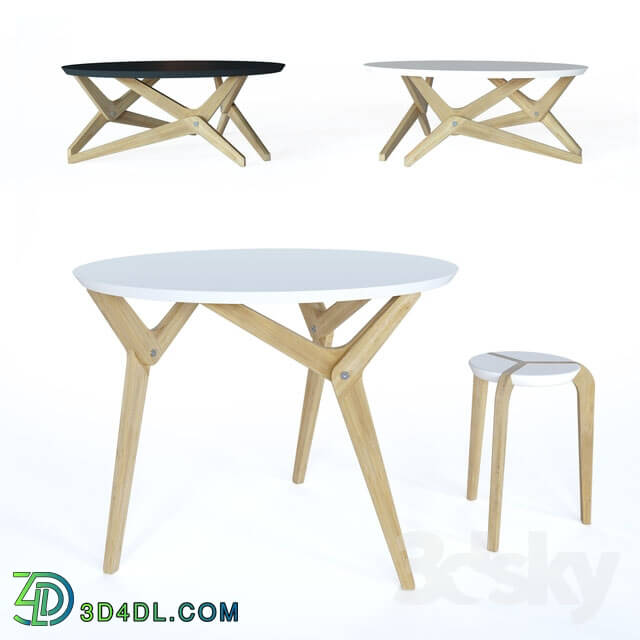 Table _ Chair - Boulon blanc transformer table