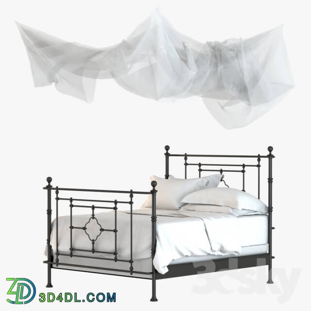 Bed - Restoration Hardware QUATREFOIL IRON BED