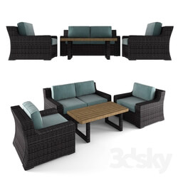Table _ Chair - Asherman Sofa Set with Cushions 
