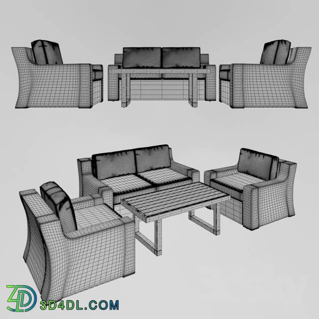 Table _ Chair - Asherman Sofa Set with Cushions