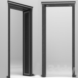 Doors - Framing the aperture with wall voluminous panels with silver patina 