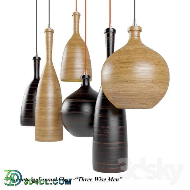 Ceiling light - Pendant Lamp _quot_Three Wise Men_quot_ by Samuel Chan