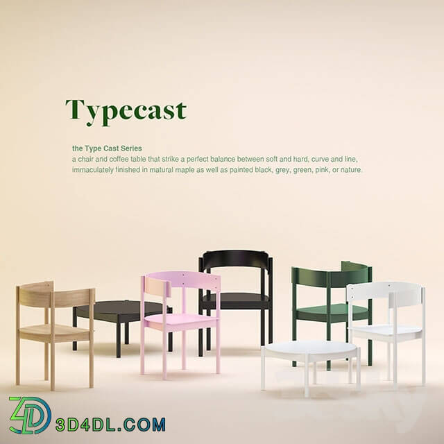Table _ Chair - Typecast chair and coffee table for Matter
