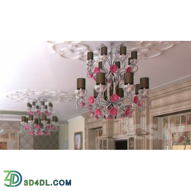 Ceiling light - chandelier with roses