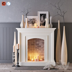 Fireplace - Decorative fireplace with candles 
