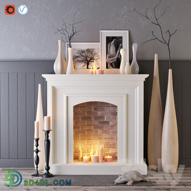 Fireplace - Decorative fireplace with candles
