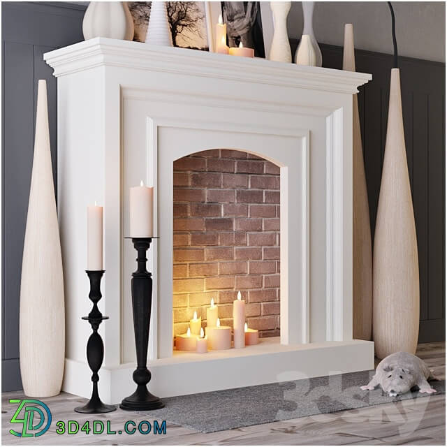 Fireplace - Decorative fireplace with candles