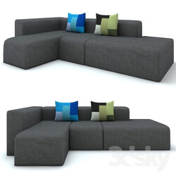 Sofa - Modern black canvas sofa 