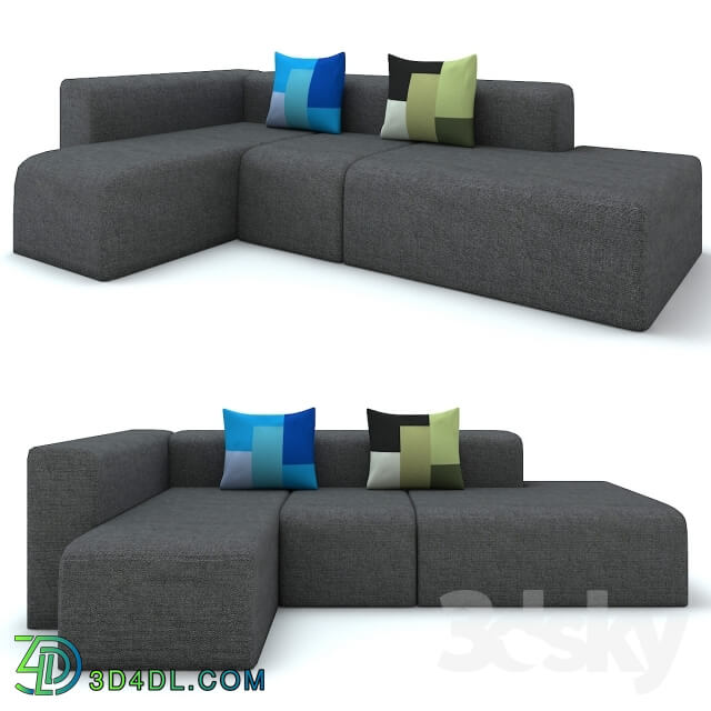 Sofa - Modern black canvas sofa