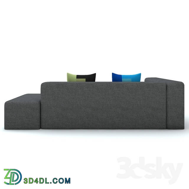 Sofa - Modern black canvas sofa