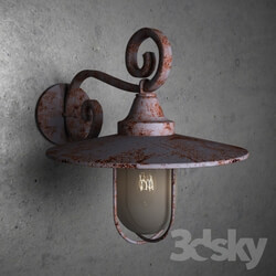 Wall light - Old rusty street lamp 