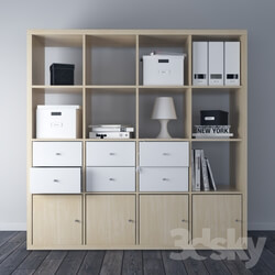 Office furniture - KALLAX Birch Effect and Black-Brown 