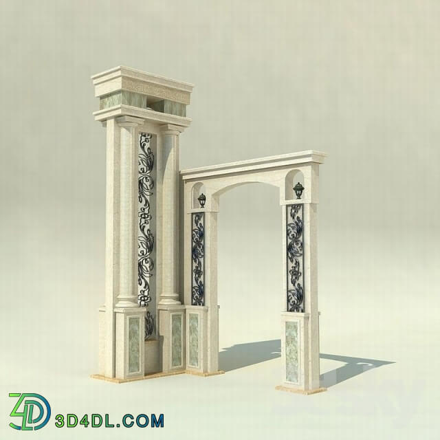 Other architectural elements - Arch with columns and wrought