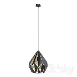 Ceiling light - 49255 Suspension CARLTON 1_ 1x60W _E27__ Ø310_ steel_ black_ silver 