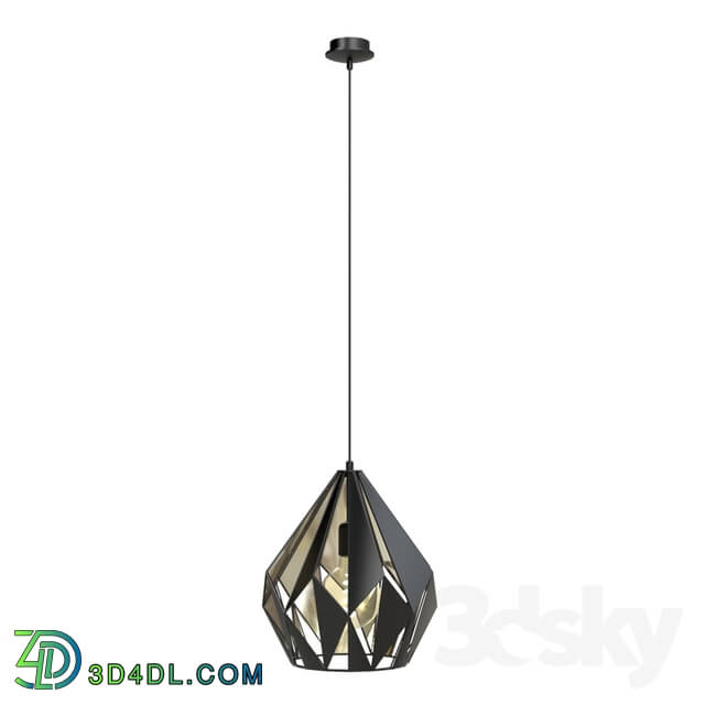 Ceiling light - 49255 Suspension CARLTON 1_ 1x60W _E27__ Ø310_ steel_ black_ silver