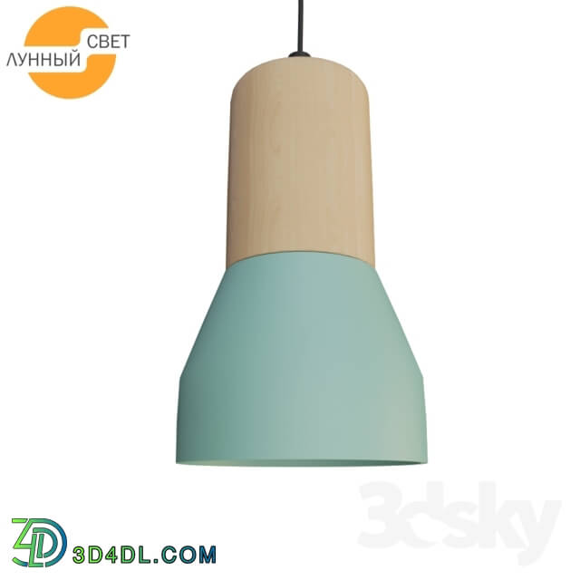 Ceiling light - Pendant lamp made of concrete and wood 482128 Green