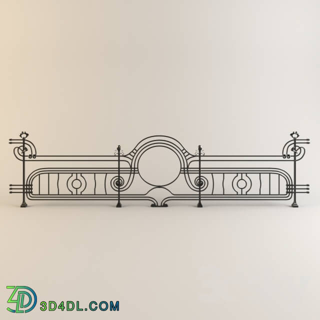 Other architectural elements - Wrought iron fence in the Art Nouveau style
