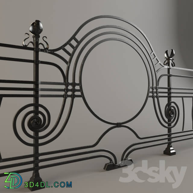 Other architectural elements - Wrought iron fence in the Art Nouveau style