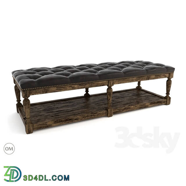 Other soft seating - Tufted leather ottoman 7801-1103 VL
