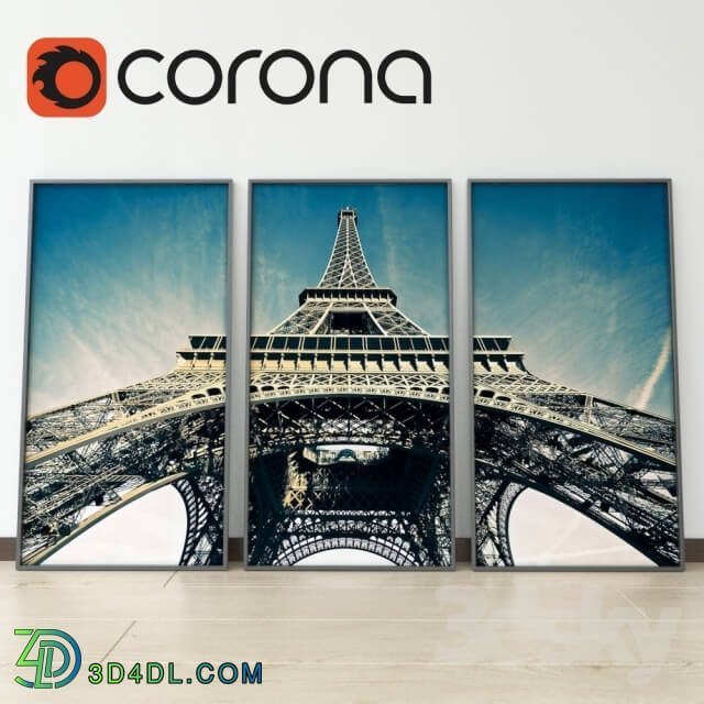 Frame - Triptych. Eiffel Tower