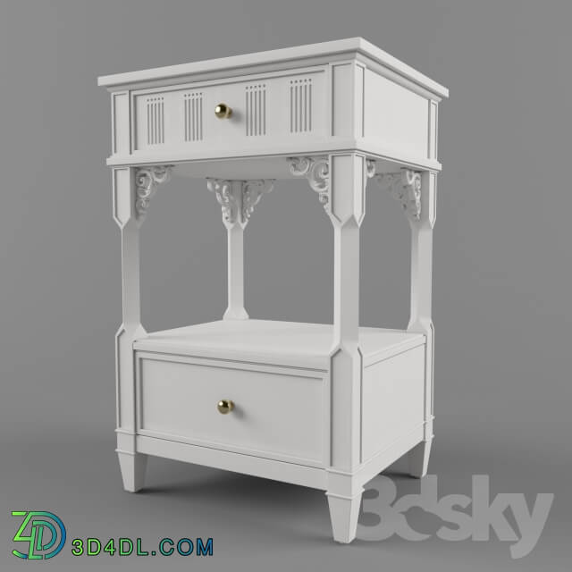 Sideboard _ Chest of drawer - Charleston Regency-Palmetto Telephone Table in Ropemaker__39_s White