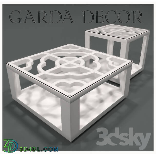 Table - WHITE COFFEE TABLE SQUARE Garda Decor