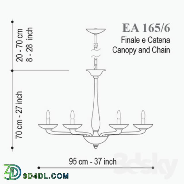 Ceiling light - Chandelier SEGUSO MIZAR - 6